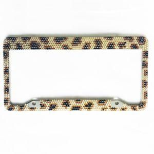 Leopard Auto Crystal Car License License Plate