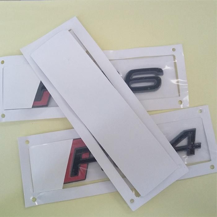 Red Black Grille Badge Plastic Trunk Front Decal Emblem