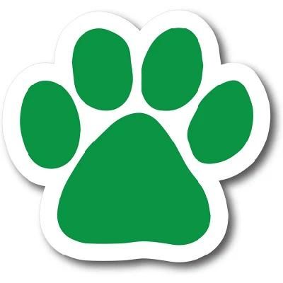 Green Colorful Pawprint Car Magnet Paw Print Magnet Sticker