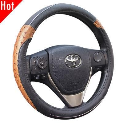 Crocodile Comfortable Four Season PU Leather Black Brown Auto Car Steering Wheel Cover 80491