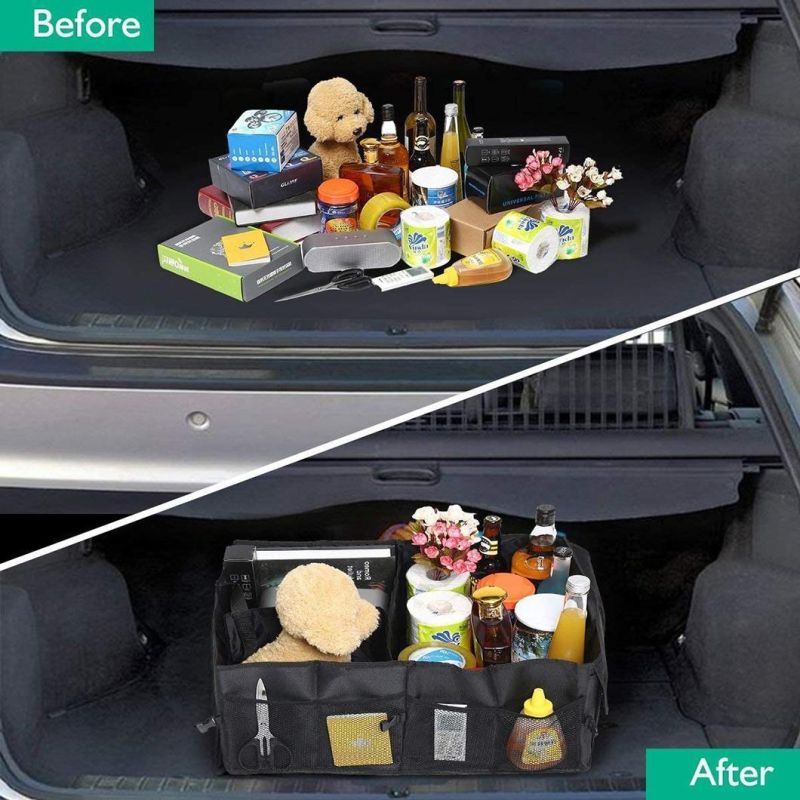 Multi Compartments Collapsible Portable Trunk Storage Car Accessories Organizer for Auto, SUV, Truck