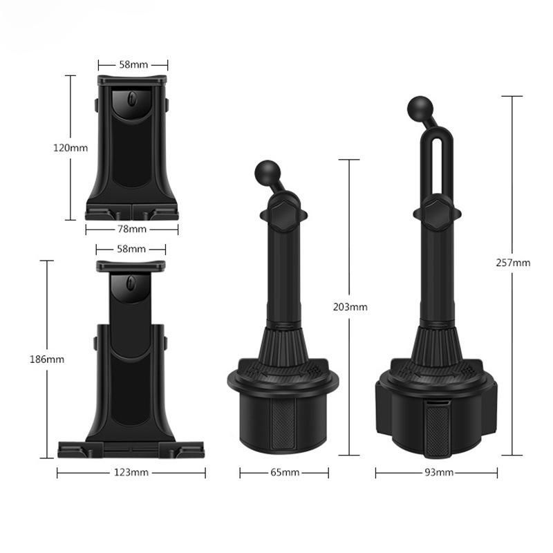 360 Degrees Rotating Universal Car Cup Holder for 4-13 Inch Mobile Phone Tablet Stand Bracket Holder