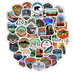 50 PCS National Park Zoo Icon Cartoon Stickers for Suitcase Skateboard Laptop Luggage Fridge Phone Car Styling Decal Sticker
