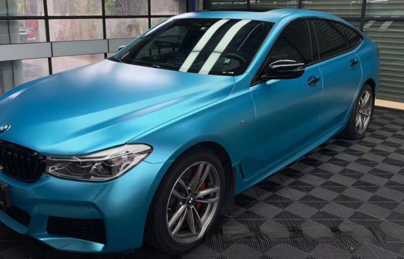Satin Metallic Lake Blue with Body Color Changing Protective Car Film