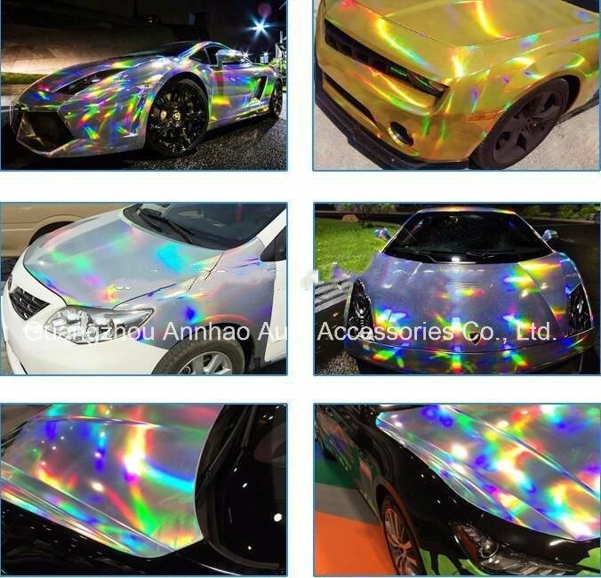 1.52*18m Holographic Laser Chrome Car Wrap Vinyl Air Release Film