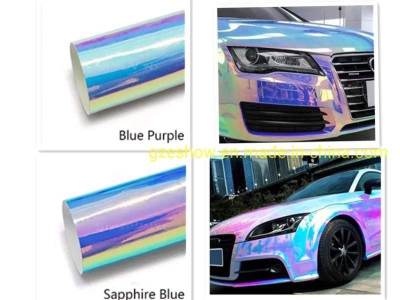 Chrome Mirror Rainbow Holographic Amber Auto Wrapping Film