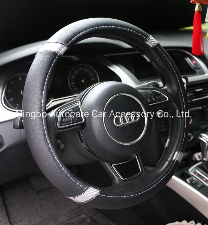 Carbon Fiber PVC Leather Car Steering Wheel Cover