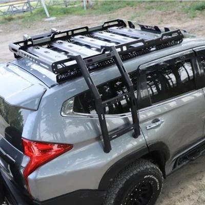 Universal 4X4 Aluminium Cargo Carrier Basket Car Roof Rack with Ladder for SUV Jimny Fj Cruiser 4runner Pajero Prado Range Rover Honda CRV