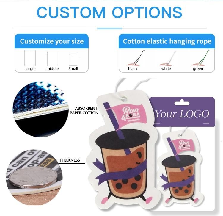 China Factory High Quality All Scents Refresh Sublimation Paper Car Air Fragrance Air Freshener
