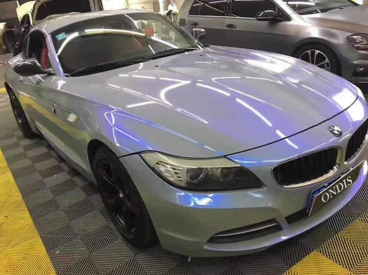 New Product High Glossy Chameleon Candy Grey to Blue Vinyl Car Body Sticker