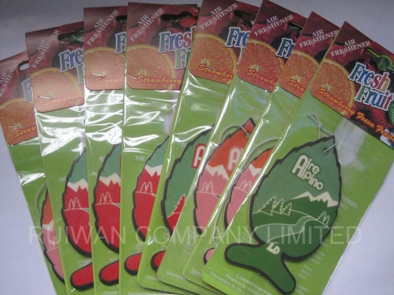 Leaf Shape Non-Alcoholic Perfume Paper Air Freshener, Fragrance Car, Manufacturer Air Freshener