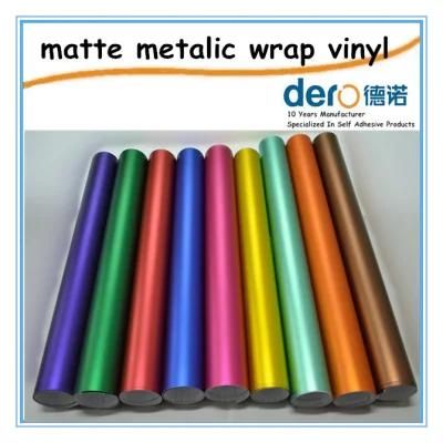 Hot Sale Car Decoration High Quality Air Bubble Free Chrome Matte Metallic Car Wrap Film Air Channels Easy Wrap Vinyl Film