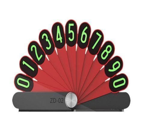 Luminous Stop Sign Temporary Moving Number Plate Double-Sided Folding Fan Shape