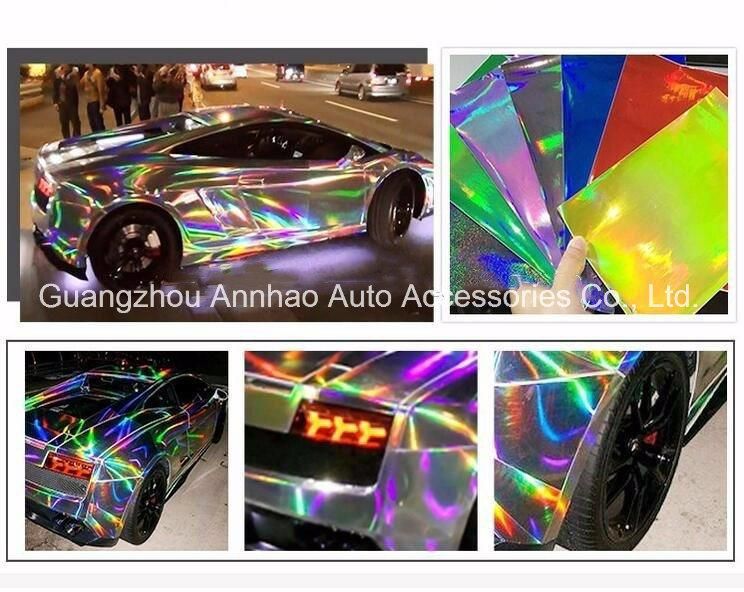 1.52*18m Holographic Laser Chrome Car Wrap Vinyl Air Release Film