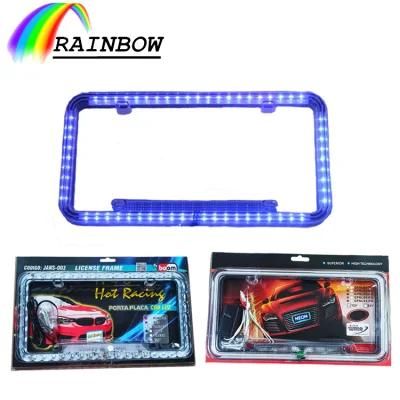 Supplier Price Vehicle Accessories Waterproof Colorful LED Light Neon License Plate Frame/Holder/Mold/Cover American Style Car