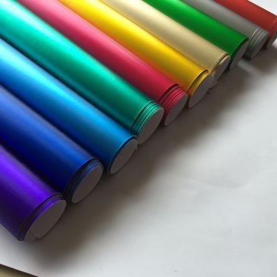 Bubble Free 1.52 X 18m PVC Film Matte Brushed Chrome Vinyl Car Wrapping Sticker