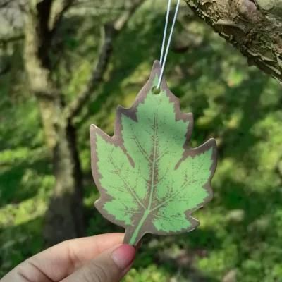 Paper Hanging Car Air Freshener Custom Perfumed Fragrance Leaf Shape Promotional Gifts Long Lasting