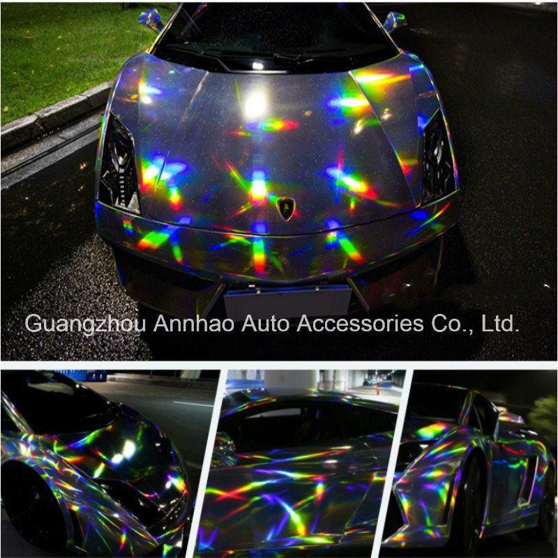 1.52*18m Holographic Laser Chrome Car Wrap Vinyl Air Release Film