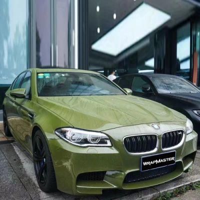 Tsautop 1.52*18m Fighting Green Gloss Original Paint Car Vinyl Wrap Car Paint Wrap