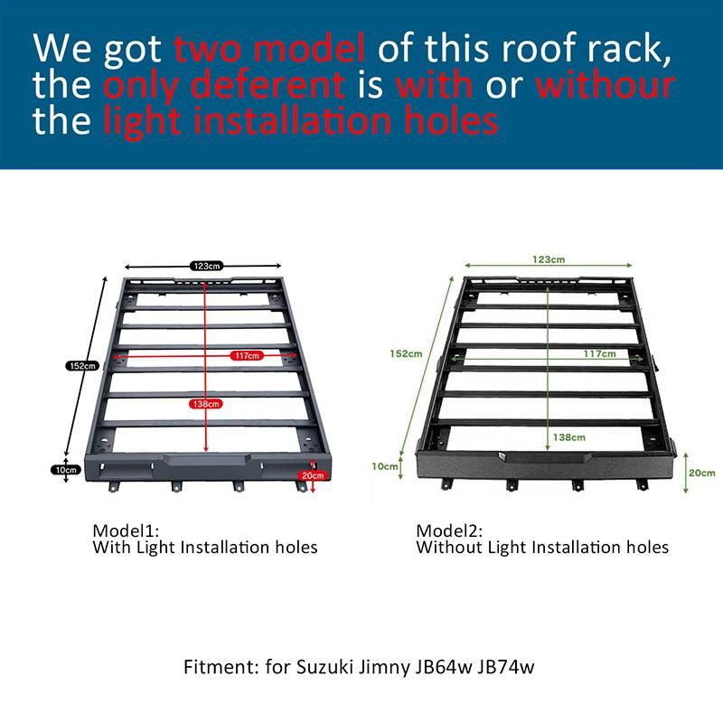 Steel Car Roof Rack Basket Detachable Roof Rack for Jimny 2019 Jb74 Jb64 Jb74W Jb64W