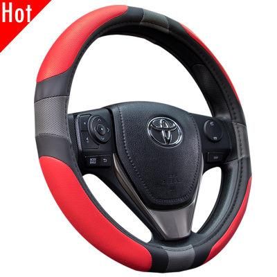 Soft Red Wholesale Auto Car 15inch Universal PU PVC Car Steering Wheel Cover 80512