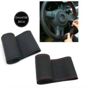 37cm/38cm Soft Leather Braid on The Steering Wheel Cover