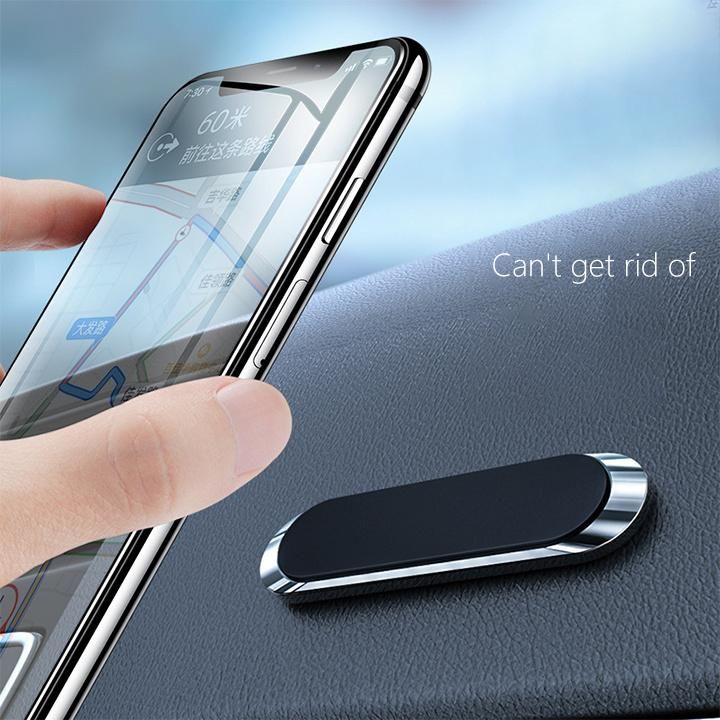 Magnetic Phone Car Mount Mini Strip Strong Adhesive Cell Phone Holder for Car Compatible with 4-6.7 Inch Smartphone and Tablets