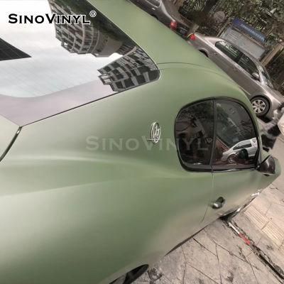 SINOVINYL Air bubble free PVC Sticker 1.52x18M UV protection Super Matte Apple Green Car Wrap
