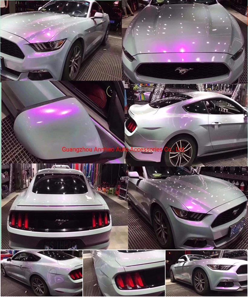 1.52*18m Glossy Pearl Candy Chameleon Magic Grey Purple Car Foil Car Accessory for Car Body Sticker