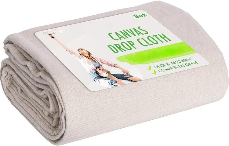 Customized 4X12 Canvas Drop Cloth for Painters Floor Protecting Drop Sheet Canvas Dust Sheet