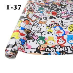 High Quality 1.52X30m Digital Printing Sticker Bomb Cartoon Graphic Design Car Wrap Vinyl