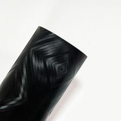 1.52*30m Air Bubble Free Pattern 3D Black Color Changing Car Body Wrapping Vinyl Rolls