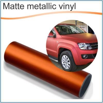Air Bubble Free PVC Matt Chrome Auto Body Sticker Roll 1.52*18 M Custom Air Channel Vehicle Wrap Vinyl Car Body Color Change Vinyl