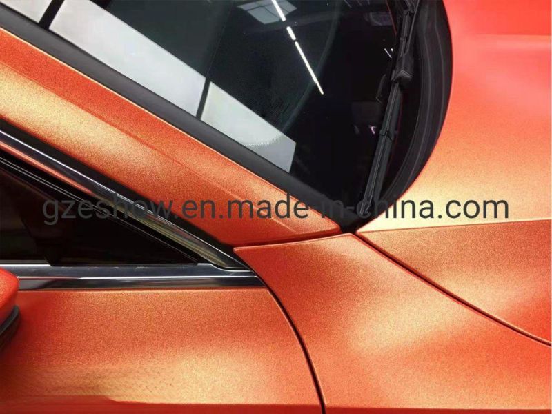 Car Decoration Matte Diamond Chameleon Gold Red Car Wrap Film