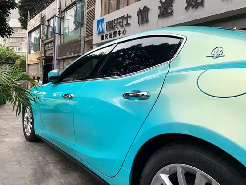 Glossy Magic Glod Blue Chameleon Vinyl Film Car Wrap Sticker
