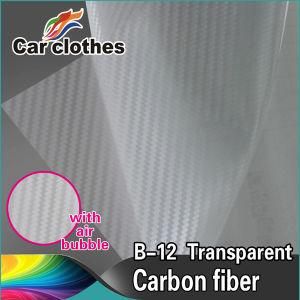 High Quality 1.52X30m Car Carbon White Fiber 3D Film Vinyl Wrap