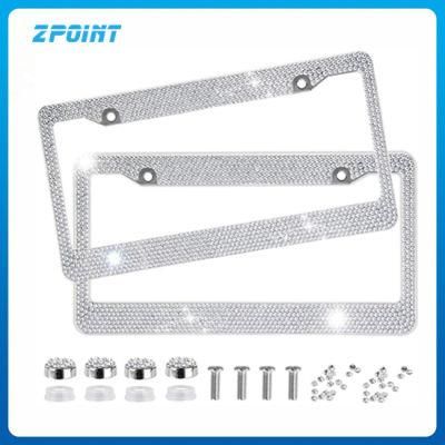 Car Accessory Bling White License Plate Frame