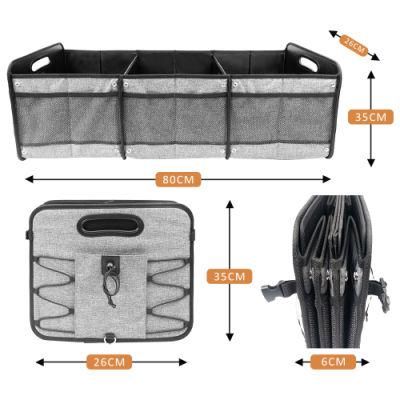 Large Car Trunk Organizer Collapsible Compartments Cargo Storage Box Cargo Trunk Organizer Apply to SUV Truck Minivan