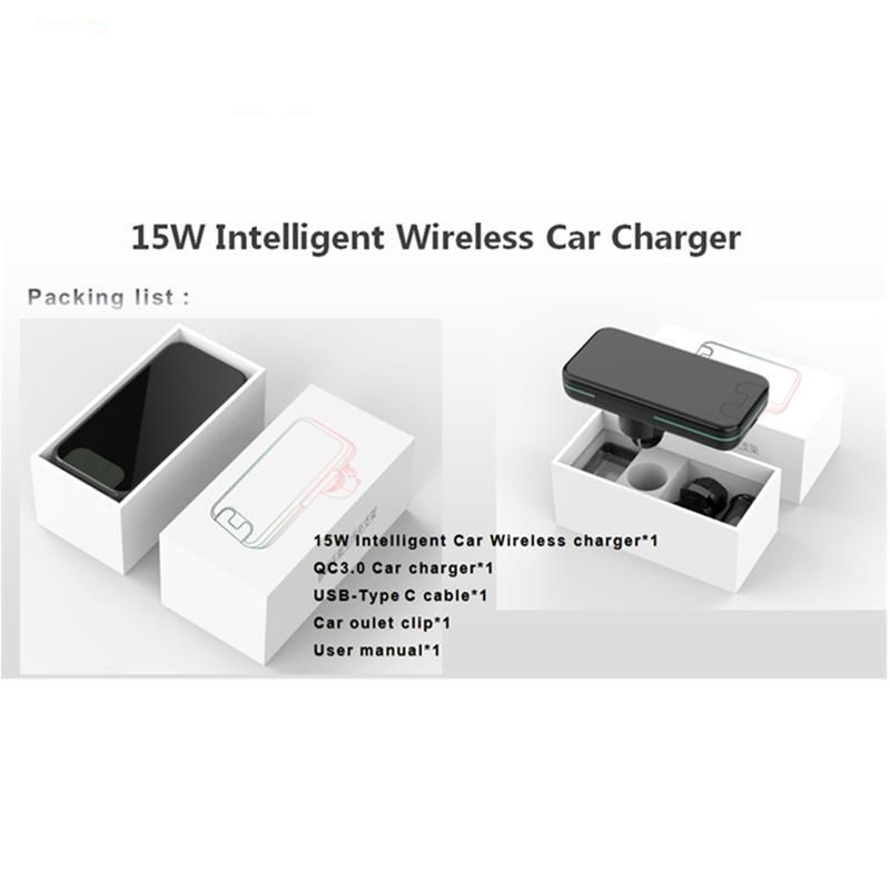 One-Click Open High Power 15W Full-Automatic Infrared Sensor Locked Wireless Charging Magnetic Stable Car Phone Holder