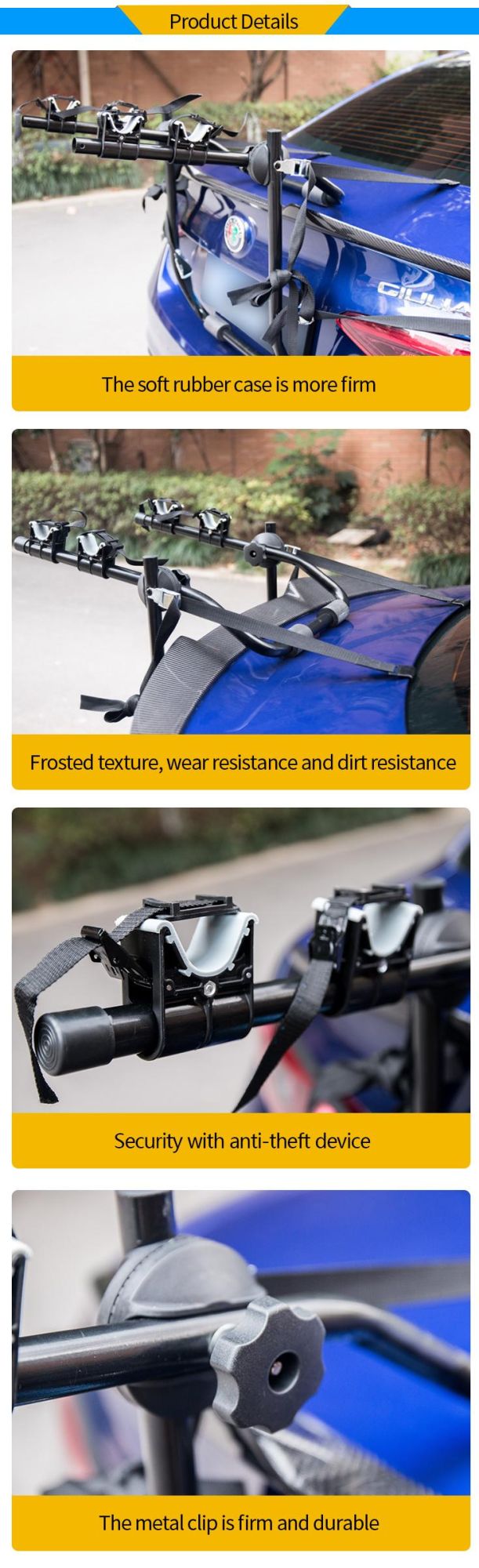 Manufacturer OEM Carrier 2 Bikes Rear Door Hitch Mounting Carrier Rack for Bikes Holder