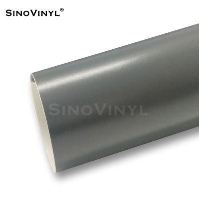 SINOVINYL New item Air Bubble Free Car Vinyl Super Matte Satin Metallic Deep Grey Gray Car Vynil Wrap Car Wrapping Stickers