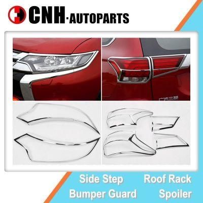 Auto Accessory Car Sticker for Mitsubishi Outlander 2016 2018 Chromed Head Lamp and Tail Lamp Bezels