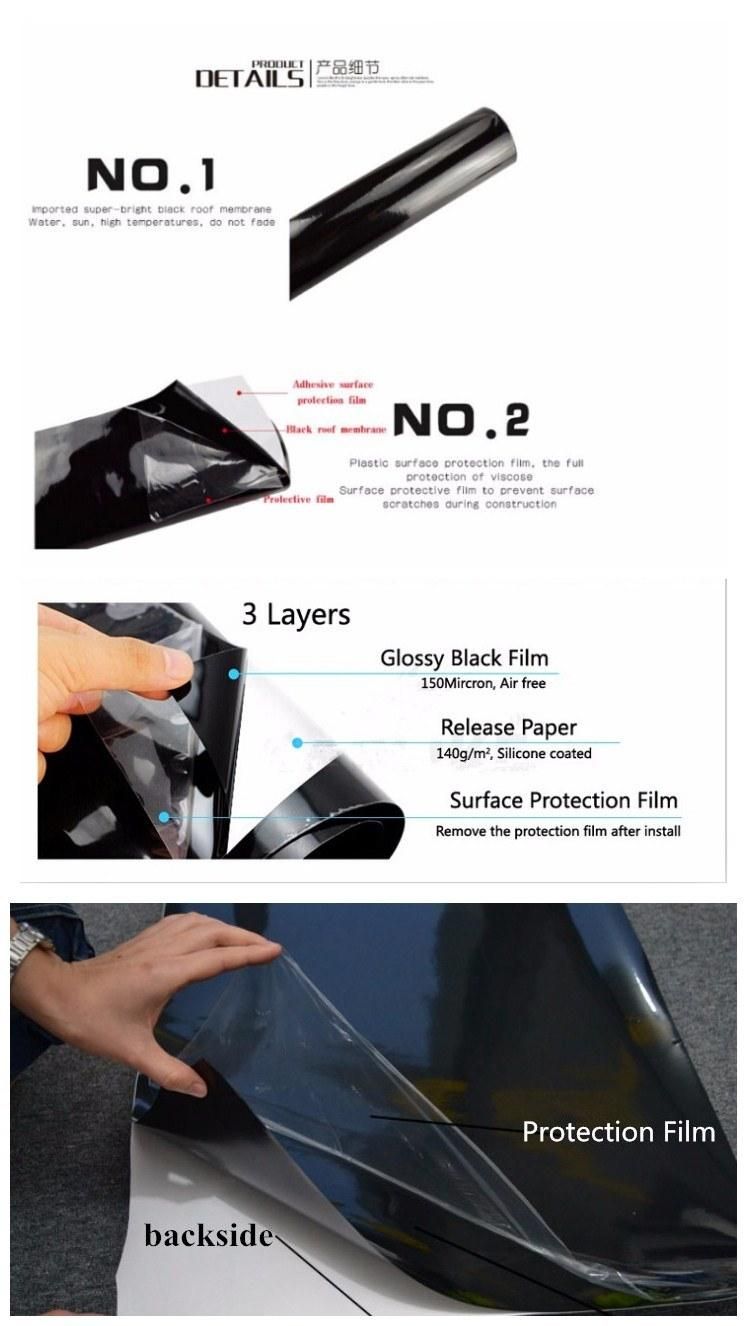 Glossy Black Car Panoramic Sunroof Sticker Film Car Roof Film