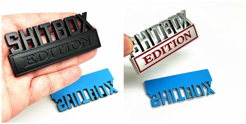 Shitbox Edition Emblem for Chevrolet Silverado Chevy Camaro Emblem Fender Badge Decal Sticker Logo Car Accessories Car Parts Decoration ABS Plastic Small Size