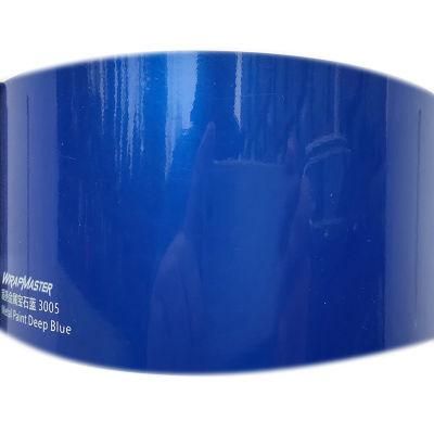 Wrapmaster High Quality Super Gloss Metallic Dark Blue Car Vinyl Auto Protective Blue Film