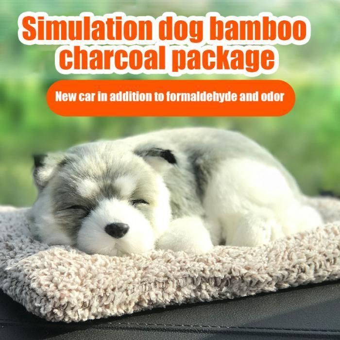 Car Interior Bamboo Activated Carbon Simulation Dog Car Purifying Air Simulation Plush Toys Dolls Cute Ornaments Deodorizing