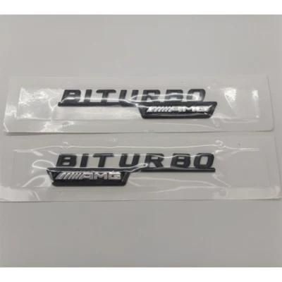 Gloss Black Finished Turbo Biturbo Logo Decal