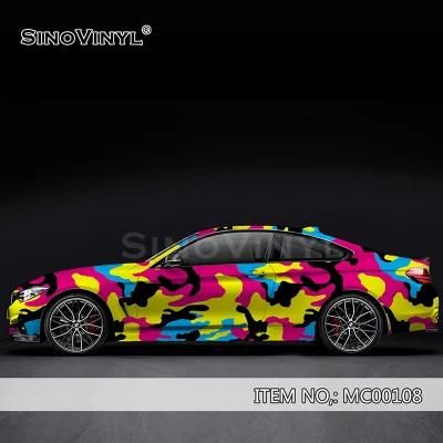 SINOVINYL Printing Camouflage Vinyl For Car Body Air Bubble Free Channels Car Sticker Colourful Decoration Film Sticker