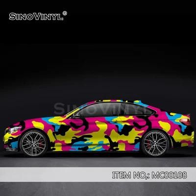 SINOVINYL Printing Camouflage Vinyl For Car Body Air Bubble Free Channels Car Sticker Colourful Decoration Film Sticker