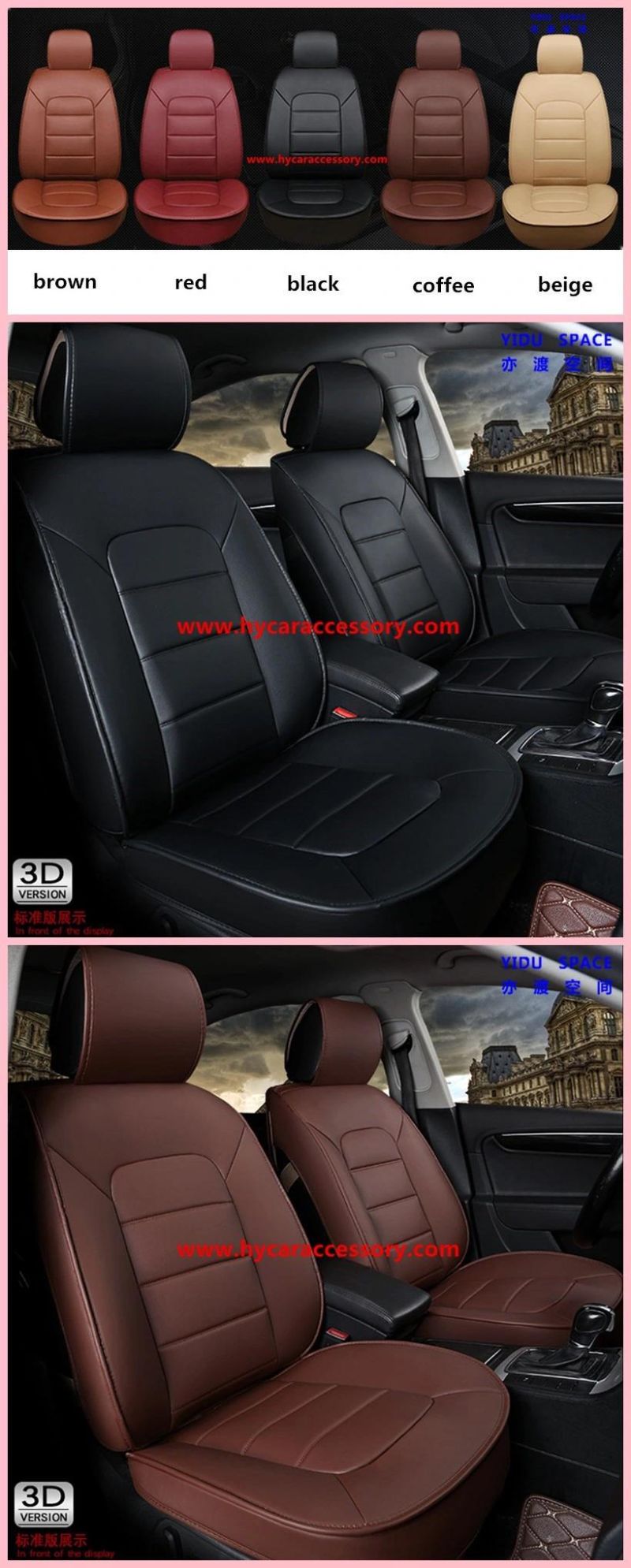 Car Accessories Car Decoration All Weather Universal Black PU Leather Auto Car Seat Cover